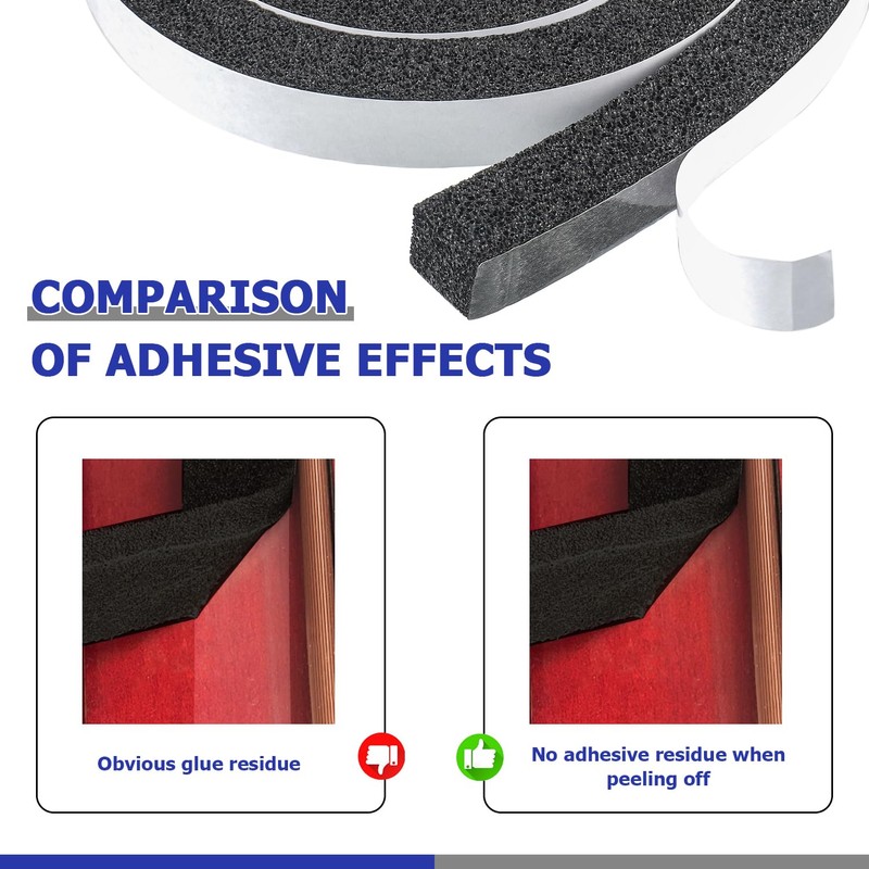 BOJACK Adhesive Foam Weather Stripping, Foam Weather Stripping Foam Stripe