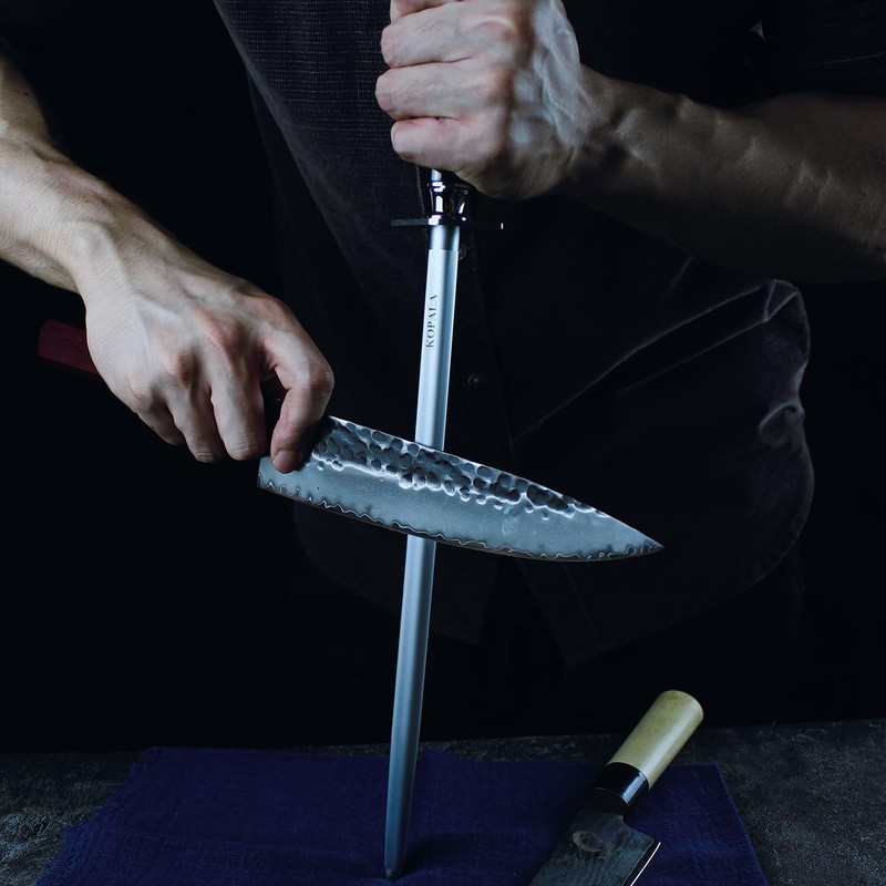 Sharpening Steel Knife Sharpener Rod Round 12 Inches Honing Steel