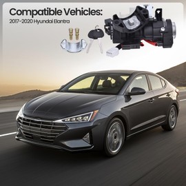 FuseRish 81905-F2230 Ignition Lock Cylinder Kit Compatible with 2017-2020 Hyundai Elantra Lock Key & Cylinder Set with 2 Keys, Replace 81905F2230 Ignition Switch Kits