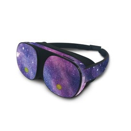 MightySkins Glossy Glitter Skin Compatible with HTC Vive Flow - Violet Stars | Protective, Durable High-Gloss Glitter Finish | Easy to Apply