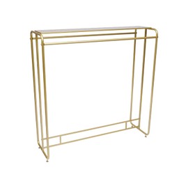 ERAAND Gold Double Rod Clothing Display Rack,Heavy Duty Clothing Rack W/Four Non-slip Foot Pads & Top Skeleton Shelf for Hanging Clothes Coats Shirts Sweaters for Home,Clothing Store