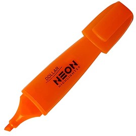 NEON Bright Colours Highlighters Pens Everyday Pack 3-Point Ergonomic Grip (5 x 5.0mm Chisel Tip ORANGE Highlighters + 3 x PATEL Ball Black Pens)