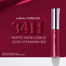 L'BEL - Forever Labial Líquido Mate Vin Irrésistible 6,5 g, 34 Horas Color, Fórmula Avanzada, Labiales Mate e Indelebles, Secado Rápido, Antioxidante, No Reseca, No Transfer, Máxima Suavidad y Cuidado