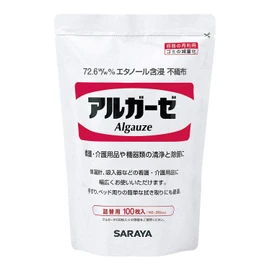 サラヤ アルコール含浸不織布 アルガーゼ 100枚 詰替 42378