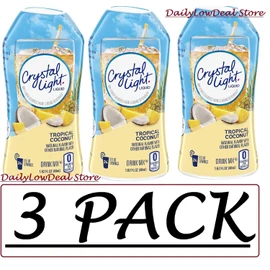 Crystal Light 3 PACK - Crystal Light Tropical Coconut Liquid Water Enhancer 1.62 oz EACH