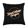 Retro Athletic Wood Village OR Apparel Throw Pillow
