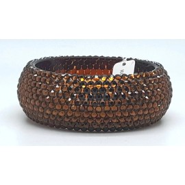 Unbranded chunky party Smocked topaz Crystal Rhinestone wide plasticLucite Bangle Bracelet