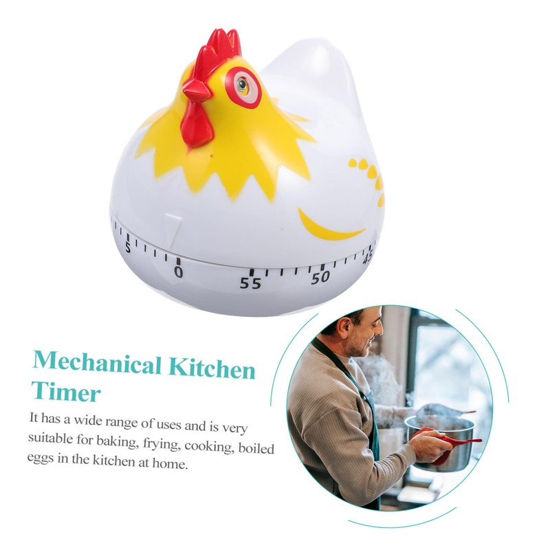 BIUDECO 1pc Lovely Chicken Countdown Timer Cute Mechanical Cooking Timer