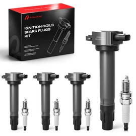 A Plus Auto Ignition Coil Spark Plugs Pack for Jeep Compass Patriot Dodge Caliber Avenger Journey Chrysler 200 Sebring 2008 2009 2010 2011 2012 2013 2014 2015 2016 2017 2.4 2.0 Set of 4 Replace UF557