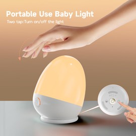 ZUZUKID Night Light for Kids, Baby Night Light with Touch Control, Feeding Timer, 3 Color Temperatures. Dimmable and Rechargeable Kids Night Light Up to 200H. Gifts for Baby Nursery Toddler