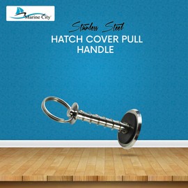 Marine City 304 Grade Stainless Steel Corrosion Resistant Hatch Cover Pull Handle with Spring Hidden Pin Button Diameter 1/4 Inches - Length 2 Inches for Boats – Yachts – Ships – Marines (Pack of 1)