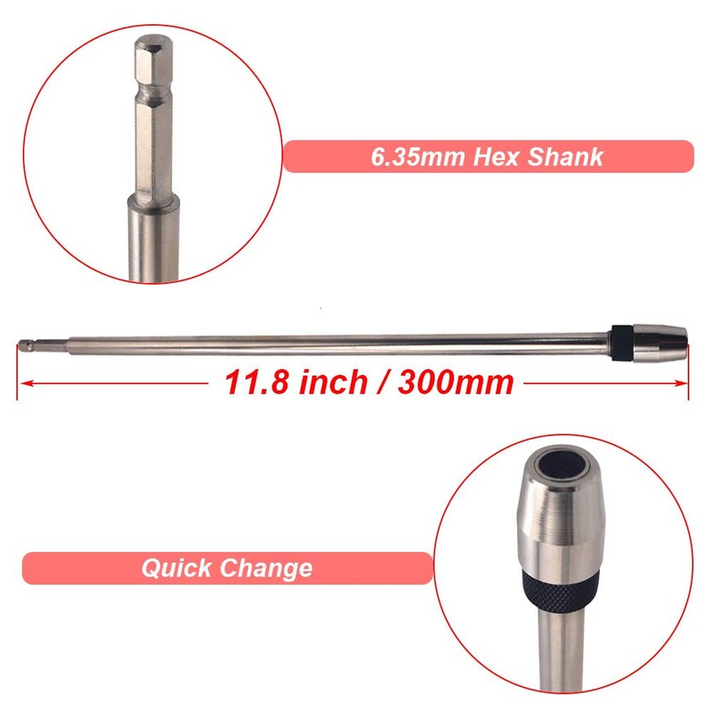 Saipor 12 Inch Quick Release Drill Extension Bit Holder 1/4