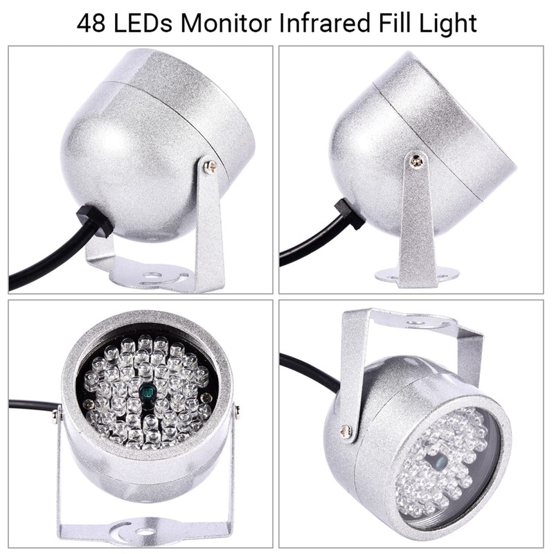 Infrared Illuminator, 48 LEDs 60 Degree Wide Angle IR Illuminator,