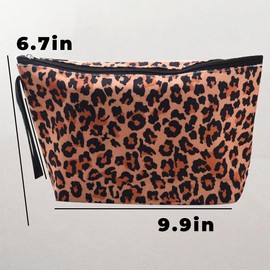 Animal Leopard Print Makeup Bag Small Leopard Cosmetic Bag for Women Leopard Travel Toiletry Bag for Women Girls Makeup Bag Organizer Small Leopard Zipper Makeup Pouch Cosmetic Pouch for Women Ladies