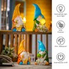 FLJZCZM Solar Garden Gnome Statue with Light, Funny Blue Hat