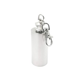 iSavage 1.5oz Hip Flask 18/8 Stainless Steel Cylinder Shaped Mini Design with Ring-YM150