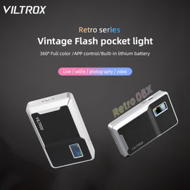 VILTROX  08X 8W RGB Photography Lamp Full Color LED Light Pocket Vlog Light 2500K-8500K Dimmable with LCD Screen 108 LED Beads 26 FX Lighting Effects Built-in Battery for Live Streaming Home Studio Comercial Photography