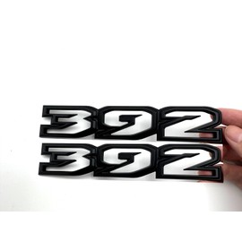 Pair Set of 2 Paint 392 Emblems Front Fender Hood 3D Badge Nameplate Letter Compatiable with 2021-2024 Wrangler (Matte Black)