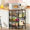 Rolling Kitchen Storage Microwave Cart, Kitchen Island with Adjustable Shelf