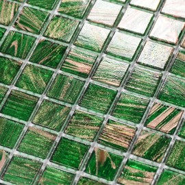 smafusion 11.5sqft Green Mosaic Swimming Pool Tile, Emerald Green Mosaic for Bathroom Wall, Bathroom Floor, Bathroom Backsplash, Shower Floor, Accent Wall (10pcs, Green)