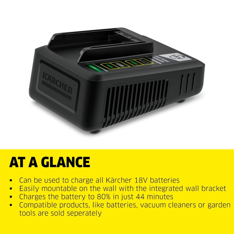 Kärcher 18V Fast Charger, for Karcher 18V Batteries, 2.5/5.0Ah -