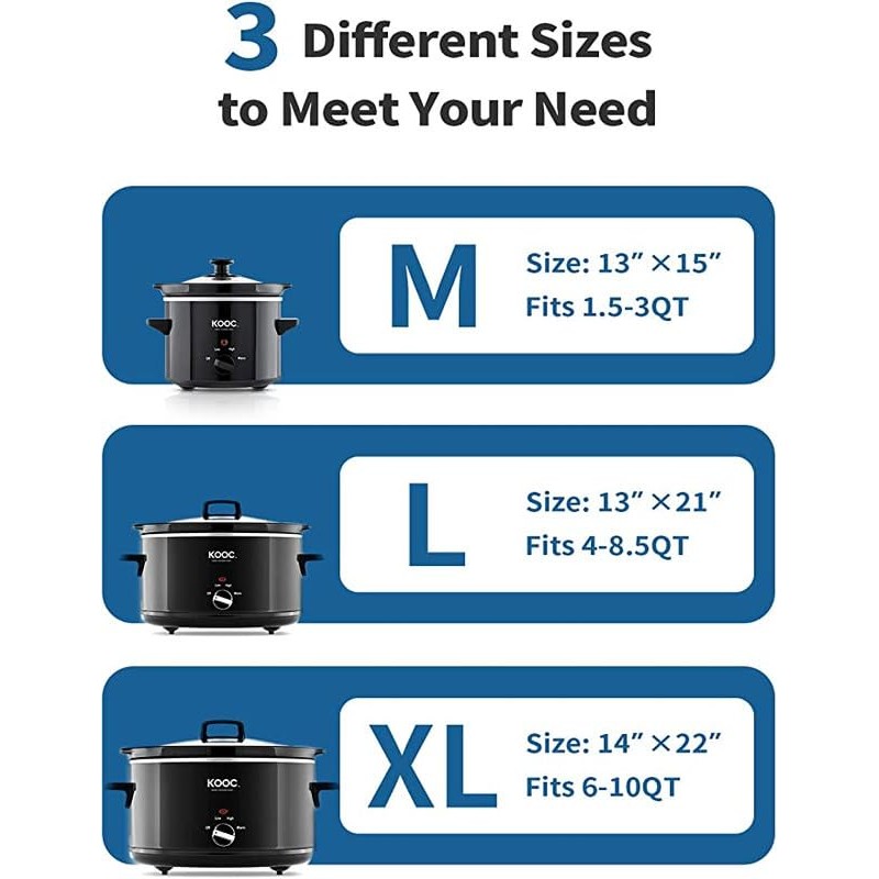KOOC Slow Cooker Liners 14"x22" 30 Count Extra Large Size