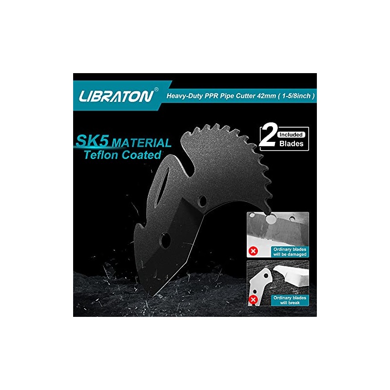 Libraton 2-Piece Pipe Cutter Replacement Blade (Up to 1-5/8") for