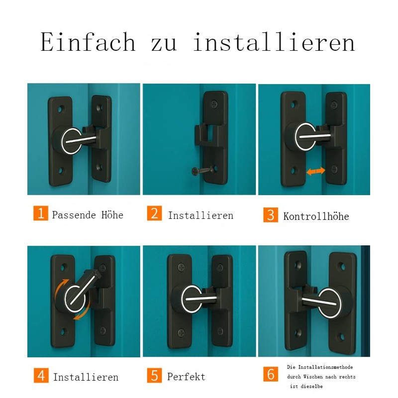 Sliding Door Lock, 90 Degree Movable Door, Right Angle Buckle,