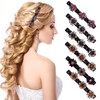 Huiguli Pack of 6 Hair Clips with Sparkling Crystal Stones,