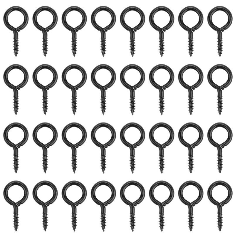 Powlankou 160 Pieces 1 inch Screw Eyes, Black Zinc Plated