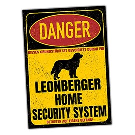 Leonberger Sign Danger Security System Door Sign Dog Sign Dog Safety Sign Dog Private Property Dog Warning Warning