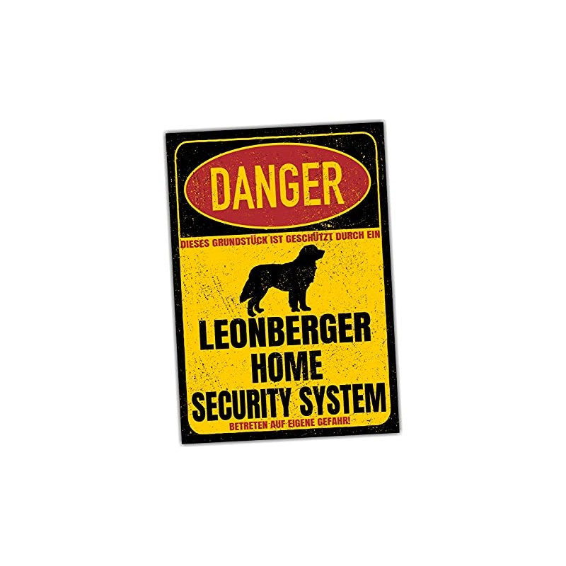 Leonberger Sign Danger Security System Door Sign Dog Sign Dog