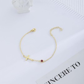 14k Gold Plated Cross Bracelet for Women Adjustable Dainty Thin Gold Twisted Link Chain Gold Bracelets for Women Bridesmaid van cleef Bracelet Christ Women Jesus Gift Christmas Gifts With Gemstone