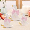 Wooden Silly Goose Decorations 3PCS 3 Sizes - Sitting White