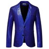 ZEROYAA Men's 70s Disco Suits Metallic Shiny Sequin Outfits Blazer