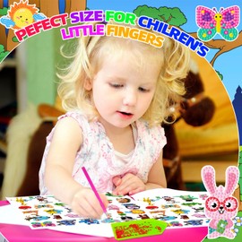 Labeol 33Pcs 5D Diamond Art Stickers Kits for Kids Boys and Girls Ages 6-8 10-12 Easy to DIY Creative Mosaic Sticker Craft by Numbers Kits for Kids and Adult Beginners (Cute Animals)