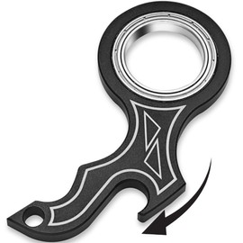 YIPUKIYI - Llavero giratorio para ansiedad, llavero de metal, llavero giratorio, juguete para hombres, mujeres y niños (color negro de lujo)