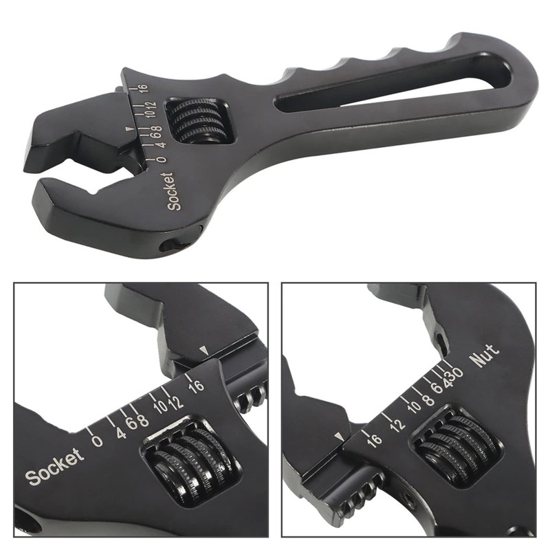 labwork 3AN-16AN Adjustable Wrench Spanner, Lightweight Aluminum for An Hose