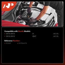 A-Premium Iridium Platinum Bujías compatibles con Mazda 3 2010-2013, CX-7 CX7 2010-2012, 2.3L, paquete de 4