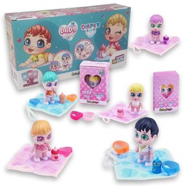 #sbabam Funny Box Baby Love Changing Box, Mini Doll with Bottle, Nappies, Dummy and Cot, Pack of 3, Toys from 3 Years for Children - Baby Dolls Girls 6 Years