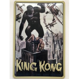 Tin Sign 20 x 30 cm Curved King Kong Advertising Poster Cinema Film Decorative Gift Sign