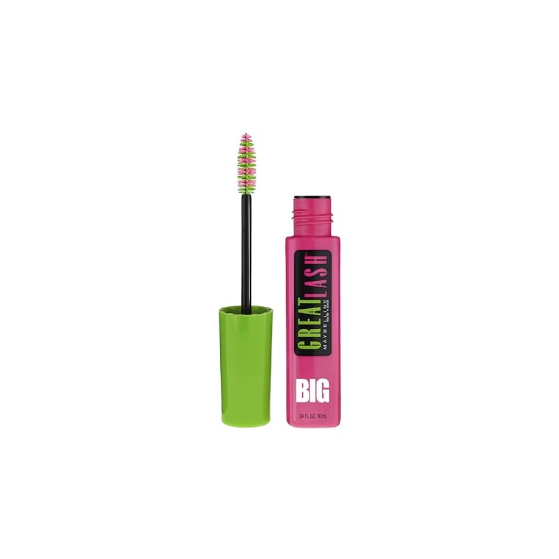 Maybelline Makeup Great Lash BIG Washable Mascara, Blackest Black Volumizing