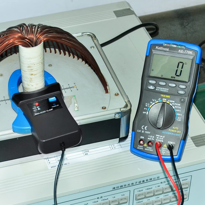 Handheld AC/DC 600A Clamp-on Current Probe Amp Adaptor, KE-605A Digital