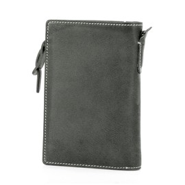 Corvo CO-8LO-9933 Men's Bi-Fold Wallet, L-Shaped Zipper, Genuine Leather, navy