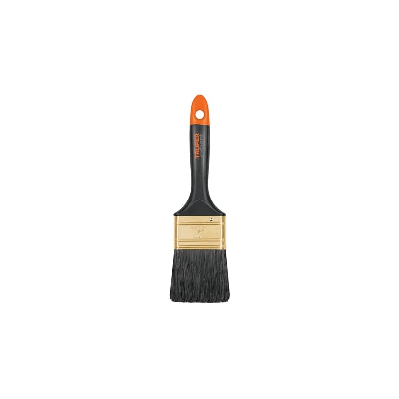 Truper Expert BRT-2X, Brocha de cerdas Naturales, Mango de plástico,