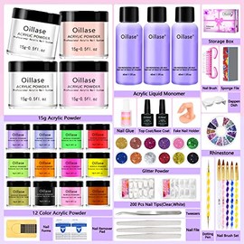 Juego de uñas acrílicas grandes profesionales con todo, polvo acrílico de uñas para principiantes, suministros de uñas acrílicas, cepillo de uñas acrí