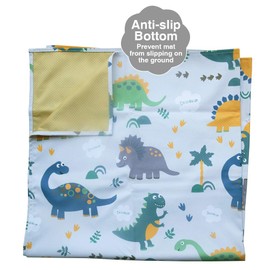 Alfombrilla de piso Splat para debajo de sillas altas, artes y manualidades, de CLCROBD, impermeable de 51 pulgadas, antideslizante para alimentos, salpicaduras de derrames, alfombrilla de picnic, lavable y portatil, Dinosaur