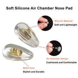 Mr.ZzjOOj Almohadillas de nariz de silicona suave para gafas, 6 pares de almohadillas de nariz con núcleo de metal atornillado, kit de reparación de almohadillas de nariz con microtornillo y destornillador (dorado)