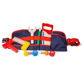 Bigjigs Toys Carpenter's Tool Belt with Wooden Tools