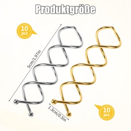 Pack of 20 Spiral Hair Pins, French Spiral Hair Pin Hair Clips for DIY Hair Styling, Hair Accessories Suitable for Various Hair Styles Fine, Thick and Long Hair (Blonde, Silver)